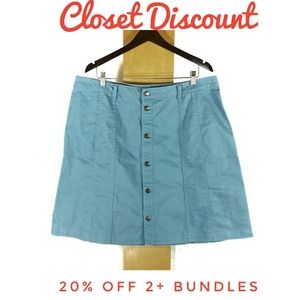 Woman Within A-line Button Front Denim Skirt (A)